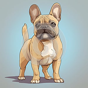 Realistic Cartoon French Bulldog Vector Illustration photo