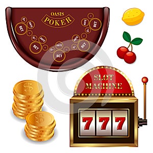 Realistic Casino Online Games Set