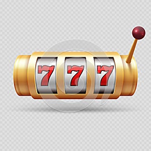 Realistic casino slot machine or lucky symbol isolated vector object