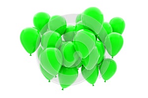 Realistic Celebrate Balloon Birthday Flying On Studio Background