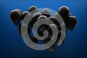 Realistic Celebrate Balloon Birthday Flying On Studio Background