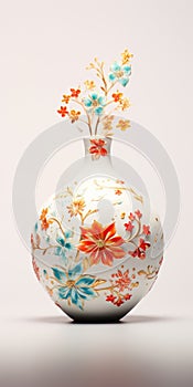 Realistic Ceramic Vase With Maranao Art - Hyper-detailed 32k Uhd Renderings photo