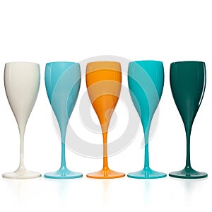 Realistic champagne glasses