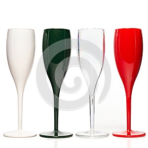 Realistic champagne glasses