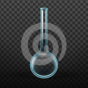 Realistic Chemistry Glass Volumetric Flask Vector