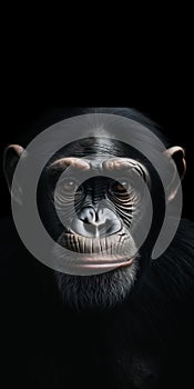 Realistic Chimp Portrait Stunning Mobile Lock Screen Background