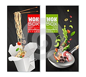 Realistic Chinese Noodles Banners