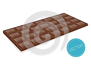 Realistic chocolate bar perspective