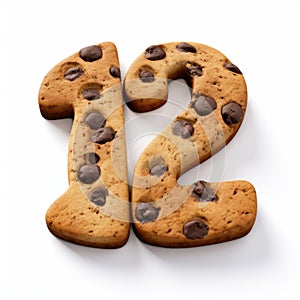 Realistic Chocolate Chip Cookies Spelling Out 12 With Cinquecento Charm
