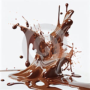 Realistic Chocolate Splashes set 3d Illustrations