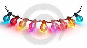 Realistic Christmas Lights Isolated Design Elements AI Generated