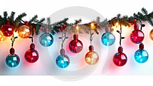 Realistic Christmas Lights Isolated Design Elements AI Generated