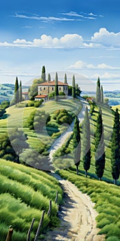 Realistic Cinquecento Countryside Painting With Detailed Shading