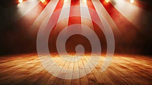 Realistic Circus Background with Wooden Floor photo