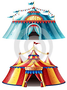 Realistic Circus Tent Icon Set