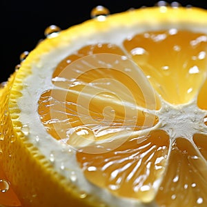 Realistic Citrus Fruit Close Up Illustration. Digital Generated Bright Photo Art.