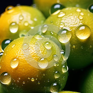 Realistic Citrus Fruit Close Up Illustration. Digital Generated Bright Photo Art.