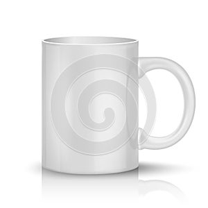 Realistic classic white cup
