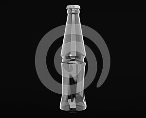 Realistic clear white glass bottle.