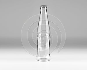 Realistic clear white glass bottle.