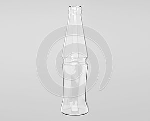 Realistic clear white glass bottle.