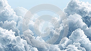 Realistic cloud border and weather meteo frame realistic modern illustration. Fluffy cirrus cumulus cloud isolated on