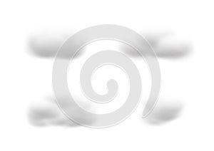 Realistic cloud vectors on white background, Fluffy cubes like white cotton wool 02