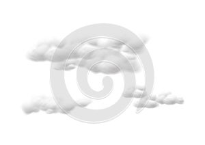 Realistic cloud vectors on white background, Fluffy cubes like white cotton wool 08