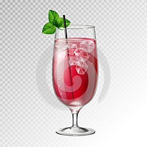 Realistic cocktail bloody mary glass vector illustration