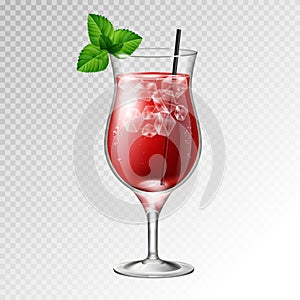 Realistic cocktail bloody mary glass vector illustration