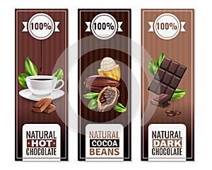 Realistic Cocoa Products Vertical Banners