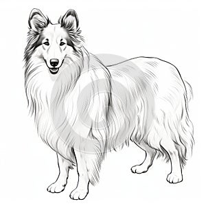 Realistic Collie Dog Coloring Pages