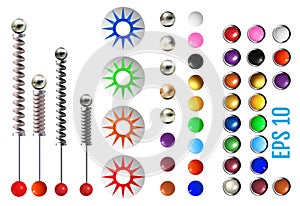 Realistic colored pinball elements