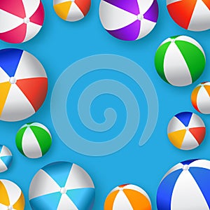 Realistic Colorful Beach Balls - Rubber or Plastic Material.