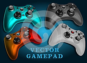 Realistic colorful video game controller vector