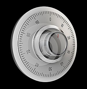 Realistic combination safe lock. Isolated on white background. 3d Illustration