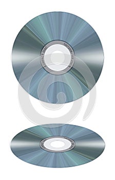 Realistic compact disc on white background