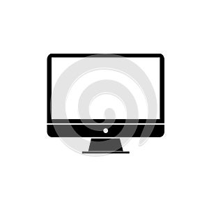 Realistic computer display with screen isolated on white background. Monitor design with blank screen Vector mockup