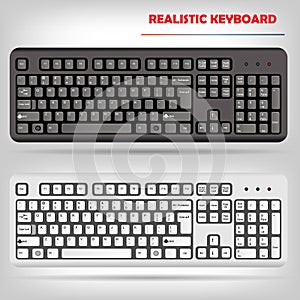 Realistic computer keyboard vector