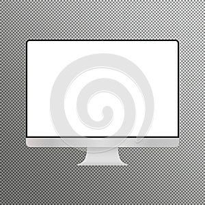 Realistic computer monitor isolated on transparent background. Vector mockup. Vector illustration