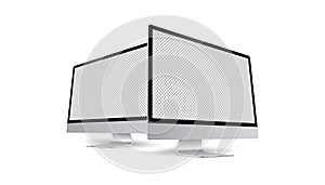 Realistic computer monitor isolated on transparent background. Vector mockup. Vector illustration