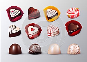 Realistic Confectionery And Pastry Elements Set