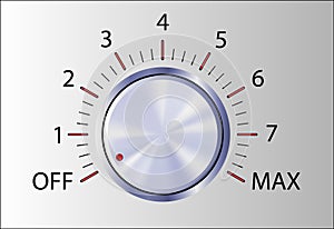 Realistic control knob with marks