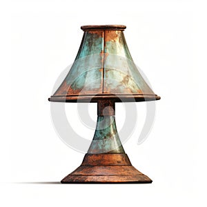 Realistic Copper Lamp: Detailed Rendering Of Weathered Materials