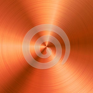 Realistic copper texture. Brushed stainless steel plate. Polished metal surface. Scratched industrial background. Vector