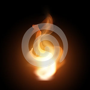 Realistic creative hot vector fire flames or blaze bonfire
