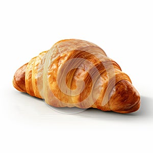 Realistic Croissant Photo With Isolated White Background