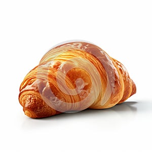 Realistic Croissant Photo On White Background