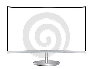 Realistic curved monitor isolated