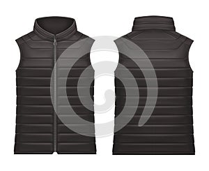 Realistic or 3d black vest jacket with zap photo